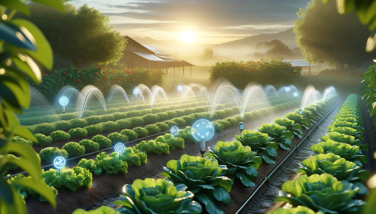 AI-Powered irrigation system in a vegetable garden